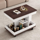 U-Can Adjustable End Table with Wheels, Modern Multifunctional Sofa Side Table with Lift-Top, N724P292505K
