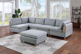 Living Room Furniture Corner Wedge Light Grey Dorris Fabric 1pc Cushion Wedge Sofa Wooden Legs B01147397