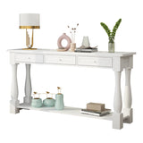 Console Table for Entryway Wood Sofa Table with Storage Drawers and Bottom Shelf for Hallway Living 33092026