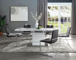 ZUN ACME Zlatan Side Chair, Gray Velvet & Chrome Finish DN02235