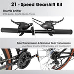ZUN Ecarpat Mountain Bike 27.5 Inch Wheel, 21-Speed Disc Brakes Trigger Shifter, Carbon Steel Frame Mens W2563P156278