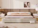 Cozy White Bouce Upholstered Bed - A Dreamy Addition to Your Bedroom, Full N769P365684A
