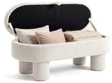 Beige 42 Inch Corduroy Storage Bench, Plush Foam Cushion & Hidden Compartment, 400LBS Seat Weight 29854997