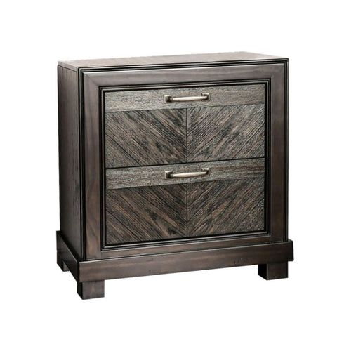 ZUN 2 Drawers Nightstand with Nickel Bar Pulls,Espresso B016P251488