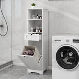 One-Compartment One-Drawer Tilt-Out Laundry Sorter Cabinet - White W1120P146259