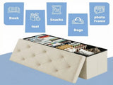 43 Inches Folding Storage Ottoman Bench, Storage Chest, Foot Rest Stool, Bedroom Bench with Storage, 20019899