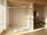 44-48" x 72" Tempered Glass with Explosion Proof Film, Aluminum Frame Double Sliding Shower Door, W1675P484411