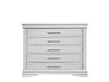 Modern 5 Drawers Chest made with Wood in White 733569342808