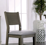 Gray Counter Height Dining Chairs Padded Fabric Seat Set of 2pc Chairs Kitchen Dining Room Panel B011P320999