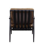 Berham Chestnut and Matt Iron Accent Chair with Metal Leg B062P209142