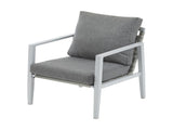 Silver Aluminum Lounge Chair with Sleek Rope Accents and Comfortable Cushions, Perfect for Modern N767P237034W