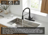 Kitchen Faucet with Pull Down Sprayer Industrial 1 Handle 1 Hole Or 3 Hole Faucet for Farmhouse 16711031