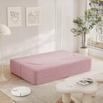 ZUN Modern Floor Sofa with 2 Pillows,Convertible Teddy Fabric Foam-Filled Sleeper Sofa Bed,15" Full Size W1885P190391