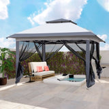 2' x 12' Outdoor Pop-up Canopy with 4 Sidewalls Grey 34420870