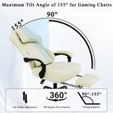 Ergonomic Gaming Chair, Video Game Chair with Massage Lumbar Support and Footrest, Height Adjustable 46917845