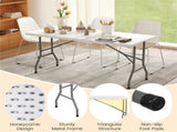 5FT Foldable Picnic Table, HDPE Top 400LBS Capacity Camping Table with Handle, White 10852127