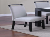Contemporary Style 2pc Dining Chairs w Wooden handle Upper back Rest Charcoal Wooden Legs Soft B011P367203