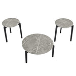 ZUN Living Room Coffee Table: Modern and stylish 24 inch round small coffee table, imitation marble W1781P178694