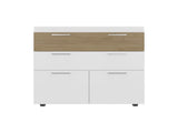 Golva Dresser with Tilt-Out Drawers and Lower Cabinet Storage, White / Natural Oak B097P474284
