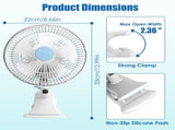 Portable Clip Fan with 2 Speeds, 90&deg Oscillating Quiet Cooling Fan, Desk Clip Hang 3 Ways for 29894603