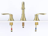 2-Handle 8 inch Widespread Bathroom Sink Faucet Brushed Gold Lavatory Faucet 3 Hole 360&deg Swivel 85777816