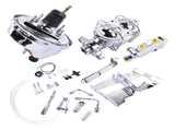 8" Chrome Power Brake Booster Master Cylinder Disc Drum Kit for Chevrolet Bel Air Impala Biscayne 65470064