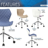 ZUN Modern Height Adjustable Office Task Chair, Blue 58682626