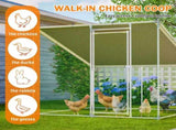 84"x78.7"x72.7" Walk-In Metal Chicken Coop,Slanted Roof,Heavy-Duty All-Weather Poultry Cage with W2505P409633