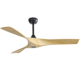 52 Inch Modern Ceiling Fan With 3 ABS Blades Remote Control Reversible DC Motor Without Light For W934P264508