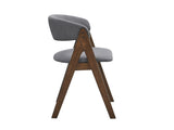 ZUN ACME Keiki Side Chair , Gray Fabric & Walnut Finish DN02916