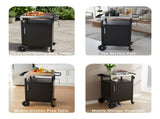 Outdoor Grill Table Cart with Stainless Steel Movable Kitchen Island with Large Storage 21663639