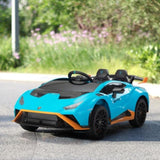 ZUN 12V Battery Powered Ride On Car for Kids, Licensed Lamborghini, Remote Control Toy Vehicle with W2181P146455