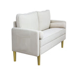 Modern Mid-Century Style Linen Sofa with 2 Pillows, Bedroom Furniture, Home Office 3 Seat Sofa 73156899