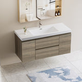 48" Floating Bathroom Vanity with Sink, Modern Wall-Mounted Bathroom Storage Vanity Cabinet with W1573P152703