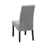 Set of 2 Velvet Upholstered Dining Side Chairs, Grey and Black B016P223085