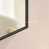 Wall Mirror 36*22 Inch Black Metal Framed Arched Mirror Metal Framed Mirror Round Vanity Mirror W2091P345022