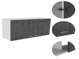 Brookeline Rectangle 2-Door Wall Cabinet White and Smokey Oak B06280328