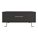 ZUN Beijing Coffee Table, One Drawer, Four Legs -Black B20091896