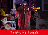 Halloween 8ft Sound-Activated Grim Reaper - Flashing Red Eyes, Scary Sounds, Adjustable Arms, 47758798