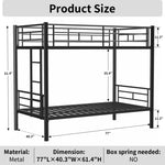 ZUN Bunk Bed Twin Over Twin Size with Ladder and high Guardrail, Able to Split, Metal Bunk Bed, Storage W1935P167850