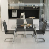 51 x 27.5 x 29.5 Inch ,Glass Dining Table, Modern Rectangular Table with Tempered Glass Tabletop & W2189P255608