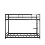 ZUN Metal Bunk Bed Twin Over Twin, Bunk Bed Frame with Safety Guard Rails, Heavy Duty Space-Saving W84063609