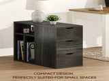 Vividwood Narrow End Table with 3 Drawers, Wood Side Table with Storage Shelves for Living Room, T5618P505962