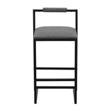 Set of 2 Counter Height Barstools Kitchen Island Stools with Back Modern Armless Metal Legs & PU W1757104748