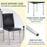 Black PU Backrest Chairs with Silver Metal Legs The Perfect Match for Minimalist and Modern Home W3226P279072