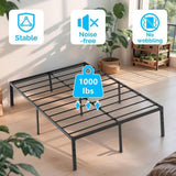 Black Queen Size Simple Basic Platform Metal Bed Frame - 14 Inch Bed Height 59701132