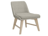 Studio Dining Chair in Linen with White Wash color Solid Wood Legs B127P495087