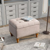 Square velvet upholstered Ottoman with storage space, hidden support hinge with easy to open top, W2941P242273