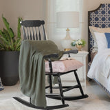 Patio Rocking Solid Wood, Outdoor Porch Rocker with Wooden Frame, Indoor Wooden Rocking 41500098