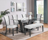 ZUN 2pc Contemporary Glam Upholstered Dining Side Chair Padded Dove Gray Fabric Upholstery Seat Back B011P151401